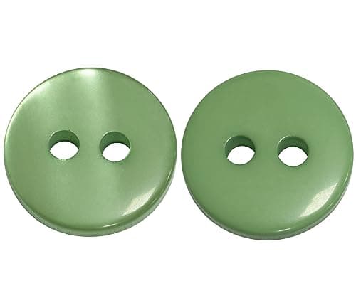 AERZETIX - C67872 - Lot de 20 Boutons à coudre ronds Ø12.5 mm à 2 trous L20 20L - couleur vert - en plastique - confection mercerie couture vêtements mode décoration
