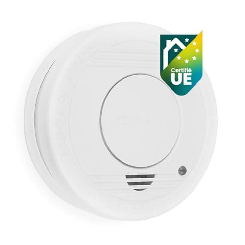 Smartwares détecteur de fumée – Capteur Optique – Durée de Vie : 10 Ans - Pile remplaçable 1 an - Bouton de Test – 85 DB - 10.044.62