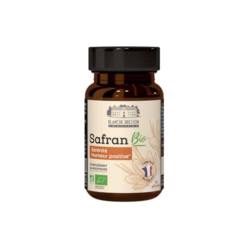 BLANCHE BRESSON - Safran Bio - TDAH Adultes - Sérénité & Humeur Positive - Anti-Stress, Stabilité Mental & Émotionnelle - Dosage Optimal 30mg - 1 Prise/Jour - Cure de 30 jours - Fabriqué en France