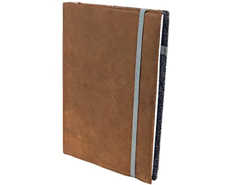 skaard Carnet de Notes | A5 | Papier Recyclé Pointillé | Cuir Vintage | Design Bleu | Rechargeable
