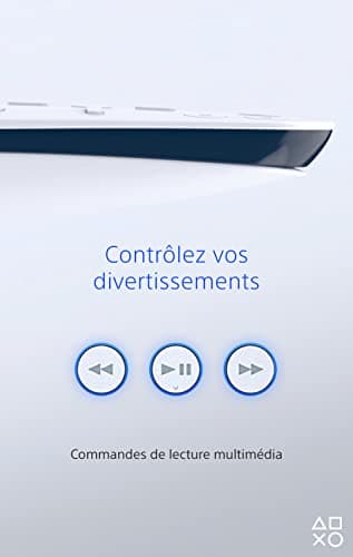 Sony, Télécommande Multimédia PS5, Compatible avec PlayStation 5, Couleur : Blanche