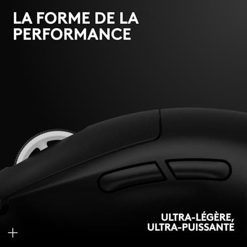Logitech G PRO X SUPERLIGHT 2, souris gaming sans fil, souris Pro-Grade 60 g avec 5 boutons programmables, capteur 44 000 DPI, taux de rapport 8 kHz, recharge USB-C pour PC/Mac- Noir