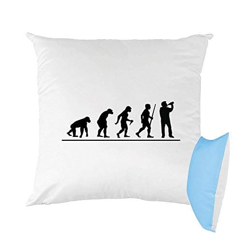 Mygoodprice Coussin Bicolore imprimé 40x40 cm évolution bière Bleu Azur