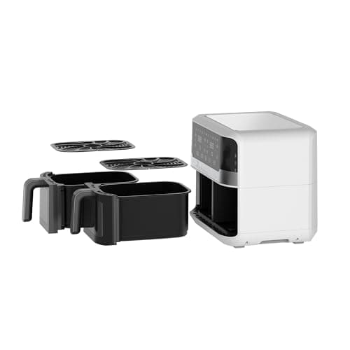 MasterPRO Rocket Duo 900 - Friteuse double 9 litres 2400w - Contrôle de la durée et de la température - Affichage numérique - Paniers en aluminium faciles à nettoyer - Contrôle par smartphone