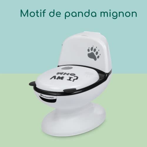 Bebeconfort Pot Bébé Toilette, Siège d'Apprentissage de la Propreté, 1-4 ans, 0-20 kg, Pare-Éclaboussures, Vrai son de Chasse, Cuvette Amovible, Facile à Nettoyer, Pied en Caoutchouc, Ours Pande