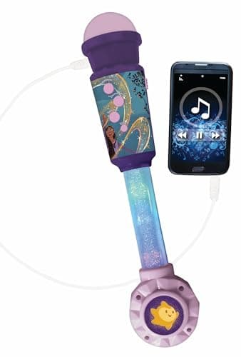 Lexibook, Disney Wish, Microphone Lumineux pour Enfant, Jeu Musical, Haut-Parleur intégré, Effets Lumineux, Prise Aux-in, Violet, MIC90WI