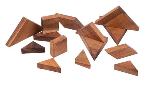 Engelhart - 350103 - Double Tangram en Bois Animaux - Puzzle en Bois - Jeu en Bois Ecologique - 1 et 2 Joueurs - 4 Ans et Plus