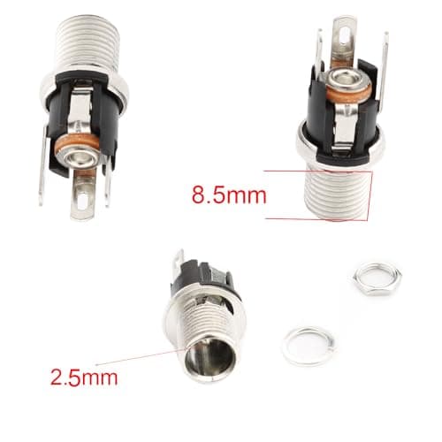 RUNCCI-YUN DC 5.5mm x 2.5mm Connecteur Alimentation 12V kit,5pcs Panneau Monture Connecteur+5PCS Connecteur Plug DC 12v onnecteur Alimentation À Souder+5PCS Capuchon en Caoutchouc