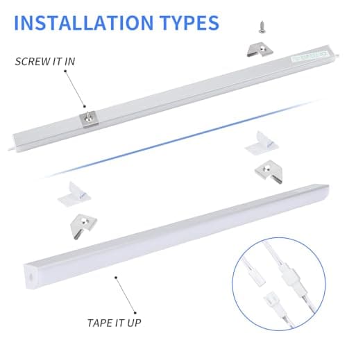 Éclairage LED sous l'armoire, 8 pcs, 30 cm, V-Shape, 16 Watts, 1600 Lumens, Blanc Pur (6000K), Design Élégant, Illumination Ultra-Lumineuse