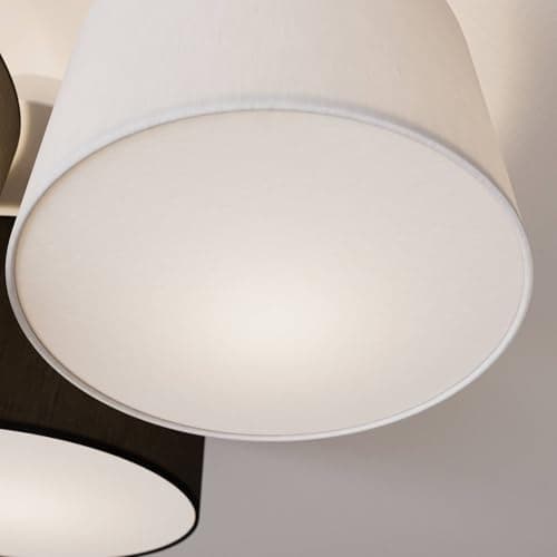 Lindby Plafonnier Tissu Laurenz à intensité variable (Moderne) en Gris Textile e. a. pour Salon & Salle manger (à 3 lampes, E27), Luminaire Plafonnier, Lampe Plafond, Eclerage Eclairage