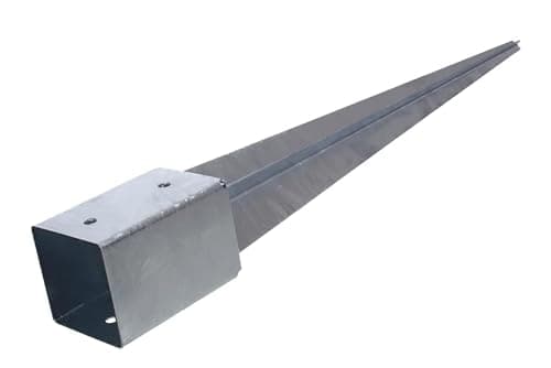 NAJDER Support de Poteau à Enfoncer, Douille à Enfoncer Ancre de Sol pour Poteaux Carrés Bois 60x60 mm, Longueur 750 mm, Acier Galvanisé à Chaud, Fixation Clôture, Balançoire, Pergola