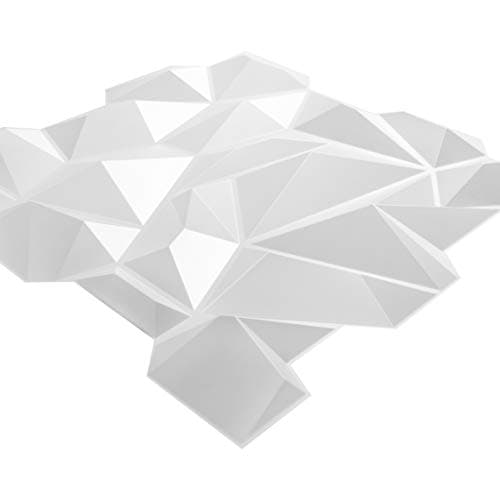 Art3d Panneau mural en PVC 3D diamanté assorti, blanc mat, pour décoration intérieure résidentielle et commerciale