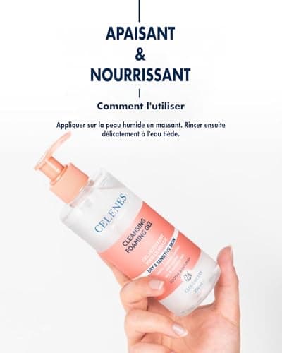 Celenes by Sweden Gel Nettoyant Visage à Plaquebière, Mousse Nettoyante Visage 250ml - Nettoyant Visage Apaiser-Nourrir, Demaquillage Visage Sans Parabèn-Alcool, Nettoyant Visage Peau Sensible & Sèche