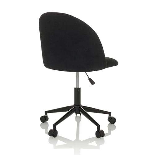 hjh OFFICE Chaise de Bureau Design SOLAO TED B Tissu Teddy, Chaise de Bureau réglable en Hauteur, rembourrée, Noir 645066