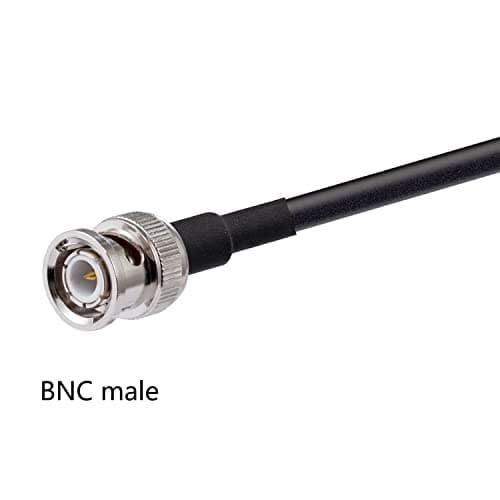 Vecys Câble BNC Mâle à BNC Mâle 50ohm BNC Mâle à Mâle RG58 RF Coaxial Pigtail Jumper Cable 16.4ft/5m pour Antennes RF Ham Radio Handheld