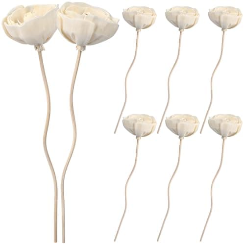 Angoily 8PCS Fleurs de Diffuseur à Roseaux, Diffuseur de Parfum en Rotin, Diffuseur de Fleurs avec Bâtons de Rotin pour Parfum de Pièce Et Décoration de La Maison