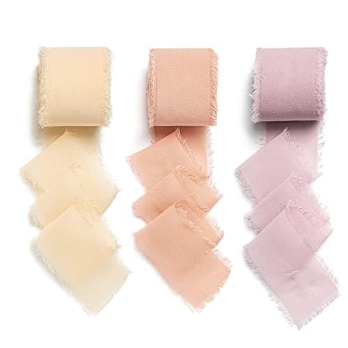 AOKSUNOVA Ruban cadeau de 38 mm de large en mousseline de soie rose Ruban décoratif pour décorations de mariage