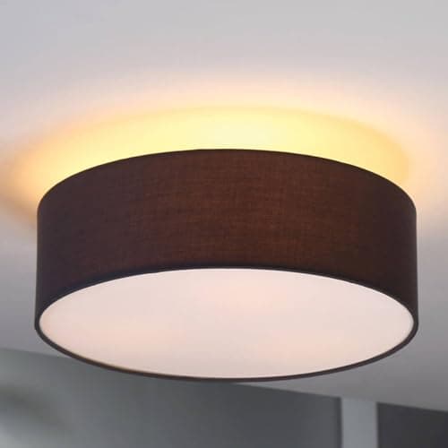 Lindby Plafonnier Tissu Sebatin à intensité variable (Moderne) en Gris Textile e. a. pour Chambre coucher (à 3 lampes, E27), Luminaire Plafonnier, Lampe Plafond, Eclerage Eclairage