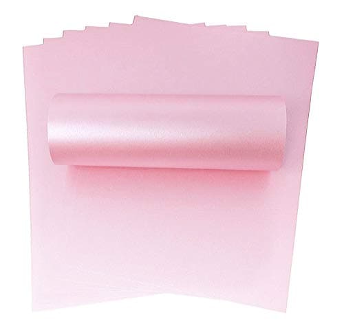 Syntego Papier cartonné A4 double face à reflets nacrés scintillants, 300 g/m2, rose poudré (10 feuilles)