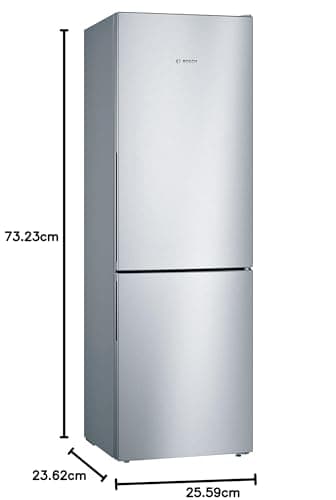 Bosch KGV36VLEAS, Série 4, Réfrigérateur congélateur, Pose libre, 186 x 60 cm, 214 L / 94 L, Inox