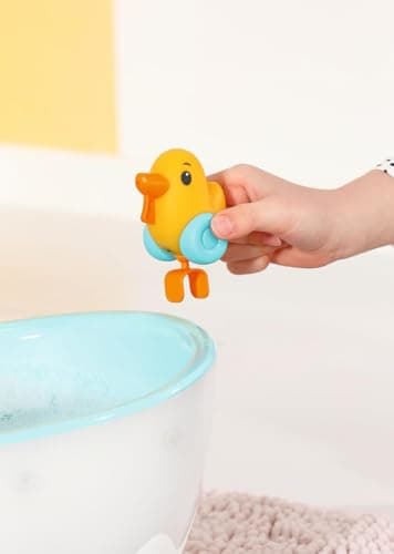 BABY Born Baignoire avec Changement de Couleur - Fonction Douche et Son - Accessoires Haut de Gamme pour poupées de 36 et 43 cm - Fonctionne également avec de l'eau véritable
