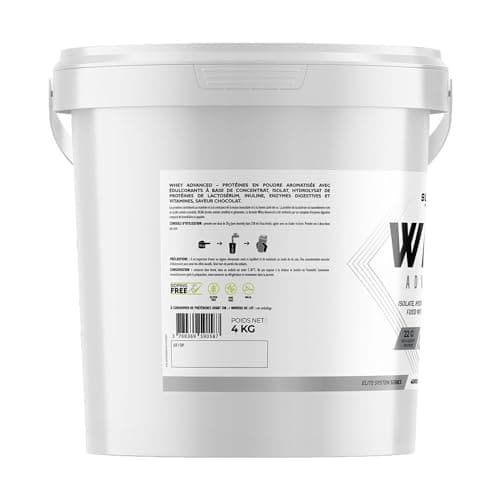 Superset Nutrition - 100% Whey Proteine Advanced (4kg) - 74% de protéines - Isolat + Concentrat + Hydrolysat, Digestion optimisée, Riche en BCAA et en glutamine - Chocolat