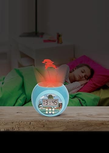 Lexibook Lexibook-RL977VN, Disney Vaiana, Réveil-projecteur avec Fonction Alarme et répétition Snooze, veilleuse avec minuterie, écran LCD, à Piles, RL977VN