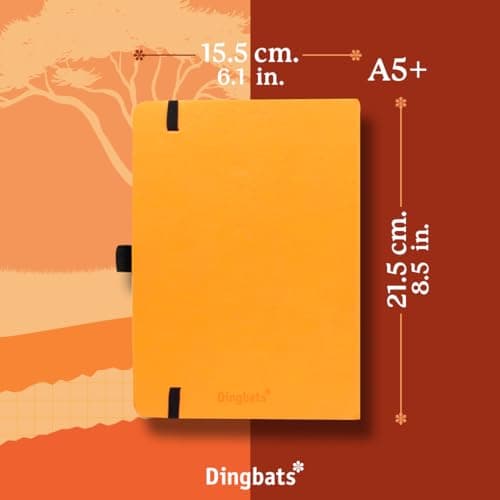 Dingbats* - Earth Carnet de Notes A5 Pointillé - Moyen, Couverture Rigide, Journal en Cuir PU - Fermeture élastique, Porte-stylo, Marque-page