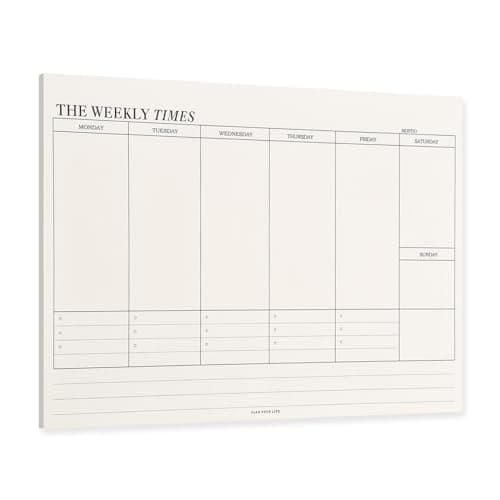 Planning Semaine, 60 Feuilles 24.5 x 17.5 cm, Bloc Planificateur Hebdomadaire, Rendez-Vous Notes Sans Date, Agenda To Do List Note, Weekly Planner Pour Bureau, L'éCole, Maison