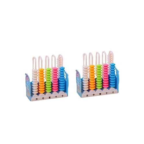 ibasenice Boulier Enfant Bois 2 Pièces Enfants Boulier Calcul Jouets Mathématiques Jouet Perles Jouets De Nombre Préscolaire Abaque en Plastique Calcul Jouets Abaque