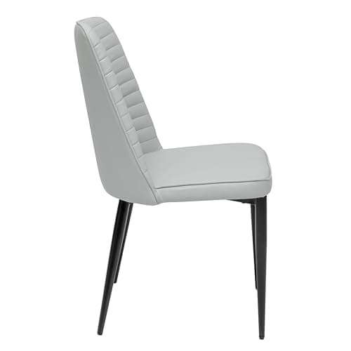 MINCETA Lot de 2 chaises de salle à manger, modernes, en cuir synthétique, avec dossier rembourré, pour cuisine, salle à manger, gris clair