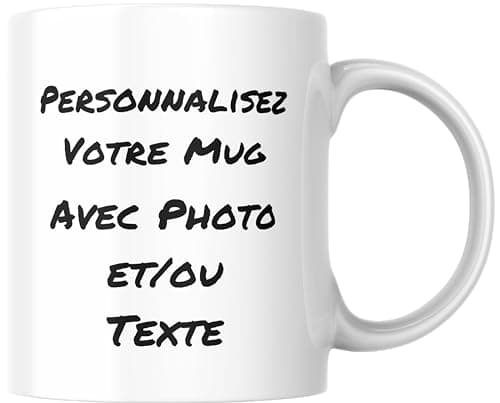 fapadjo Mug Personnalisable Photo Texte, Tasse A Cafe Personnalisée Prénom, Cadeau D'anniversaire, Souvenir, Naissance, Collègue