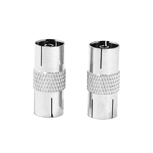 Coupleur coaxial aérien TV PAL RF Femelle vers Femelle - Lot de 2 - pour KY/SkyHD, Virgin,TV, VHS ou lecteurs DVD avec coupleurs. (Lot de 2)