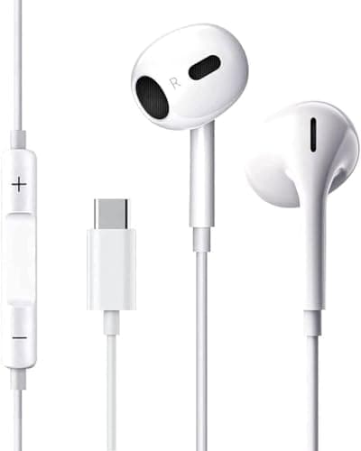 Ecouteurs USB Type C,Intra Auriculaires Casque avec Micro (Hi-Res) et contrôle du Volume pour iPhone,iPad Pro,Samsung,Xiaomi,Huawei,OnePlus,Google Pixel 4 et Autres périphériques d'interface de Type C