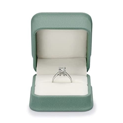 Oirlv Matcha Vert Pu Cuir Boîte à Bagues Boîte à Bijoux pour Mariage,Suggestion,Anniversaire,Saint Valentin,Centre Commercial Compteur Bijoux Présentoir
