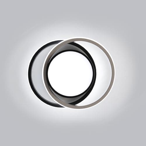 Comely Plafonnier LED, Rond Lampe de Plafond 32W, Moderne Luminaire Plafonnier pour Couloir Coucher Salle de Bains Cuisine Salon, Blanc Froid 6500K, Longueur 28cm, Nero