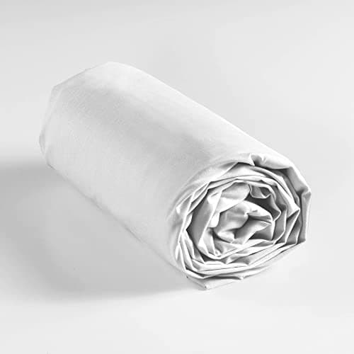 douceur d'intérieur, Drap Housse (140 x 190 cm) Lina Blanche, 100% Coton