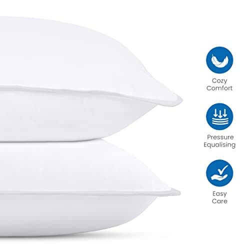 Utopia Bedding Pillow (Lot de 2), 60 x 60 cm, Oreiller de Sommeil, Coussin Respirant et Doux (Blanc)