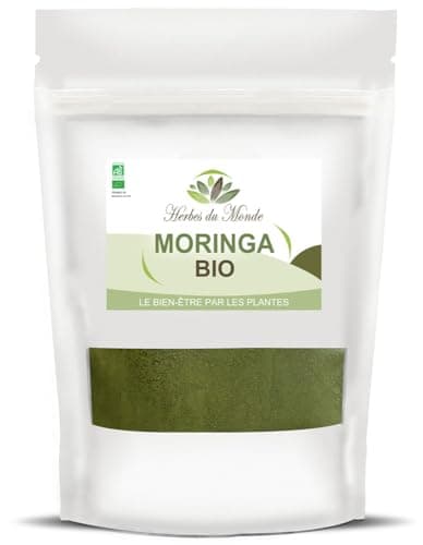 Herbes du Monde - Moringa BIO de qualité supérieur - Moringa oleifera Organic - Complément alimentaire en poudre Riche en Vitamine C - Nutrition Naturelle - 1 sachet de 100g Certifiée AB
