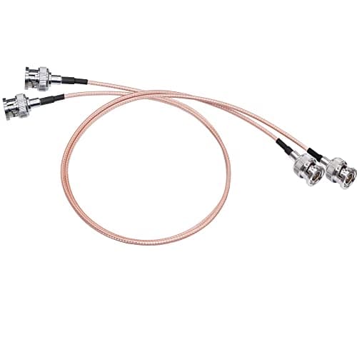 TUOLNK Câble BNC 75ohm Câble d'assemblage d'extension BNC mâle vers BNC mâle RG179 20 pouces (50 cm) Antenne WIFI Pigtail Jumper Câble coaxial vidéo HD SDI 2 Pack