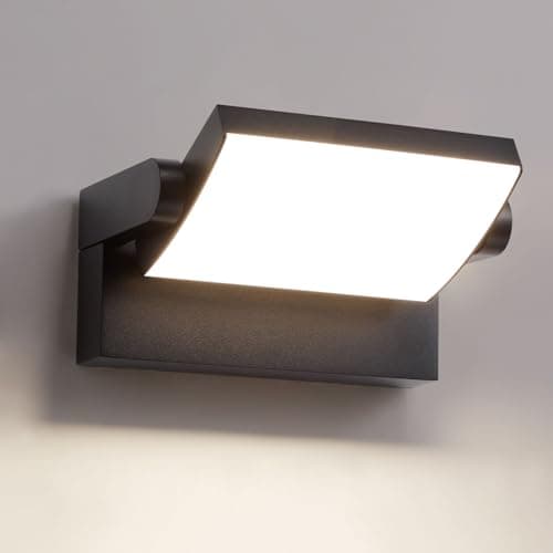 Appliques murales extérieures noires, appliques murales extérieures modernes à LED, résistantes aux intempéries IP54 20W 1100 lumens Lampe murale de sécurité pour porche porte d'entrée, naturel 4000K
