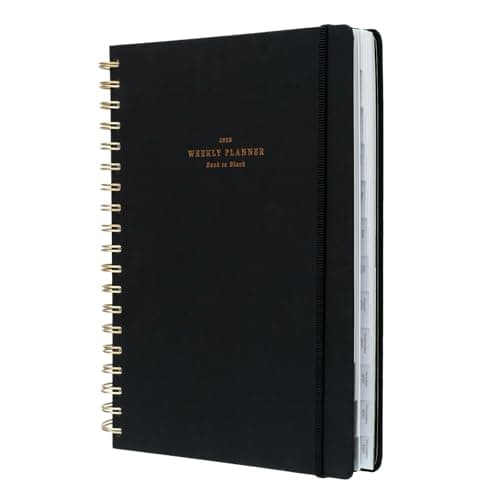 Kokonote - Agenda Annuel Semainier 2025 Noir | Agenda Grand Format, Agenda Spirale, Planner 2025