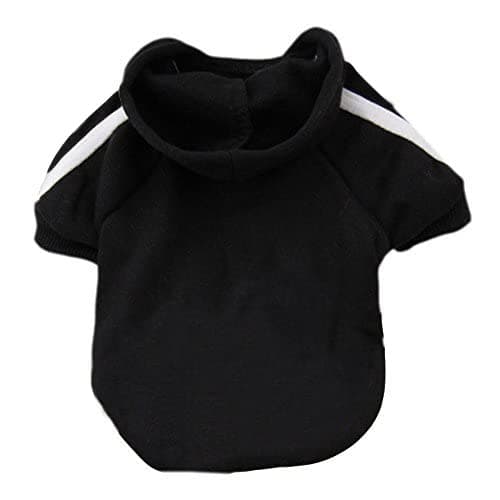 Ducomi Sweat à Capuche pour Chien 100% Coton - Manteau pour Petit, Moyen et Grand Chiens, Chihuahua, Bouledogue Français, Labrador, Pitbull et Amstaff, Pull Confortable (Noir, 2XL)