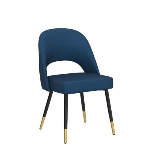 Wahson Lot de 2 Chaises de Salle à Manger, Chaise Salle a Manger en Velours Chaise Moderne avec Pieds en Métal, Chaise de Salon Rembourrées pour Cuisine/Restaurant, Bleu