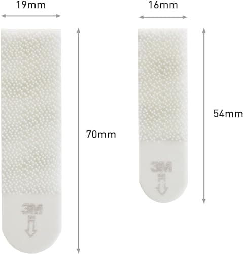 Command Languettes Accroches Tableaux, Blanc - 10 Paires de Petites Bandes (S), 8 Paires de Moyennes Bandes (M) - Bandes Adhésives Murales pour Photos, Cadres et Affiches - Fixation sans Dommage