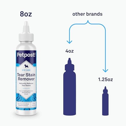 Petpost | Détachant Anti-Larmes pour Chiens - Meilleur Traitement oculaire pour Fourrure Blanche -Parfait pour Les Maltais, Shih Tzu, Chihuahuas - sans Produits Chimiques et Eau de Javel - 8 Oz.
