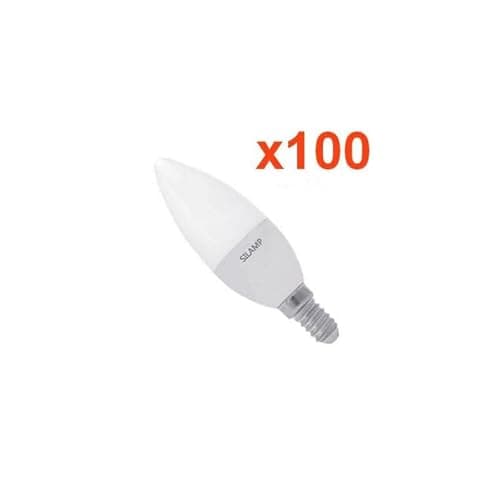 Silamp Ampoule LED E14 8W 220V C37 180° (Pack de 100) - Blanc Neutre 4000K - 5500K
