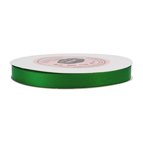 VATIN Ruban Satin 9mm x 25m Double Face éclat Satin Vert Ruban décoratif pour Mariage, baptême et Anniversaire
