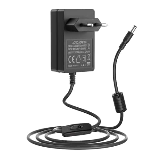 Alimentation Switch 12V Adaptateur 12V 2A Compatible avec Seagate Freeagent Goflex WD Western Digital My Book Essential HDD Disque Dur Externe numérique WD My Cloud Cordon d’Alimentation