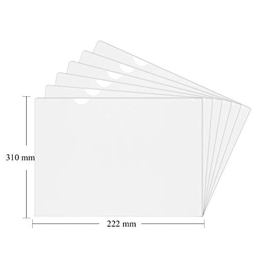 ZCZN 45 Pcs Pochette Plastique Transparente, Chemises à coin A4 Pochette Document 6 Couleurs Vives Transparent Plastique Sous Chemises Rigide pour Ranger et Classer Papiers, Documents,etc - 31 * 22 cm